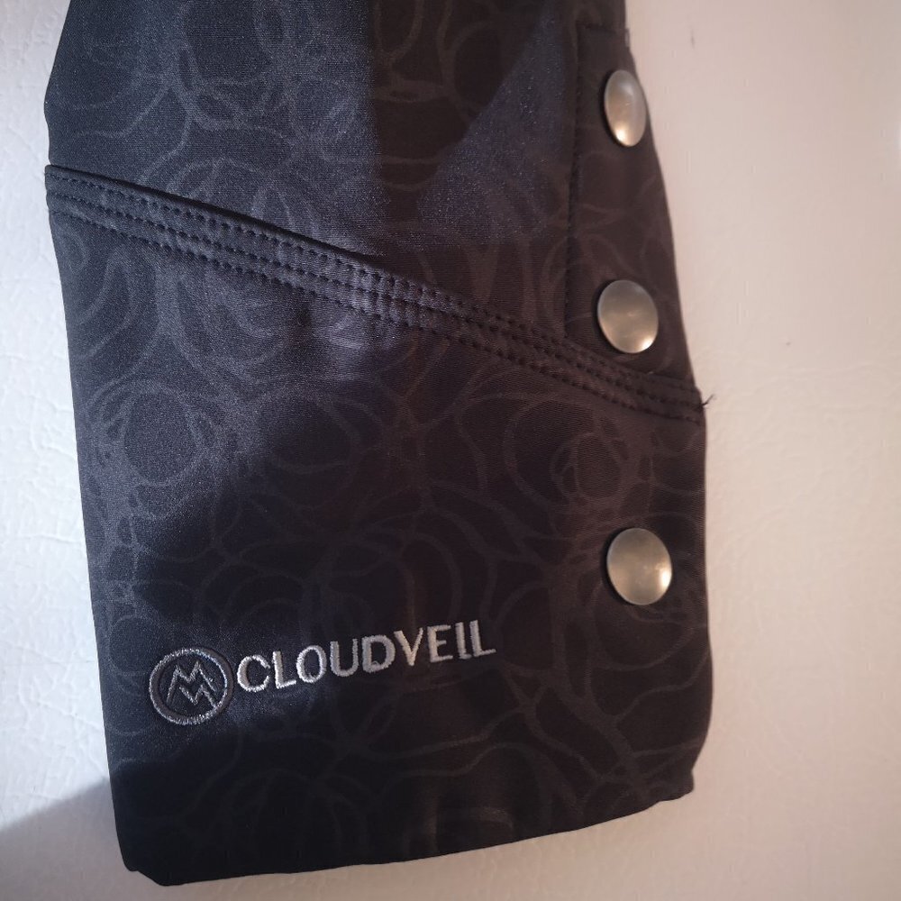 Cloudveil Ladies Black with Pattern Soft Shell Hooded Coat - Picture 5 of 12